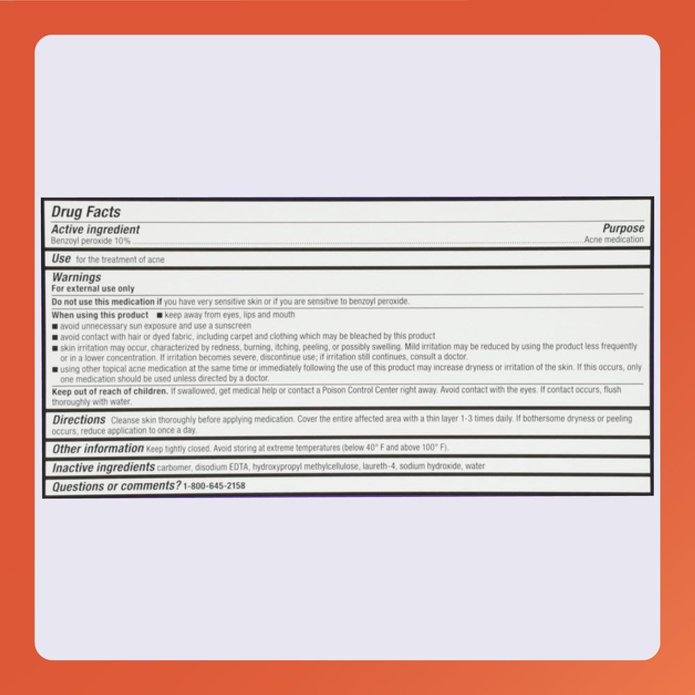 Rugby Laboratories benzoyl peroxide gel 3-pack box emphasizes value and consistent acne care.