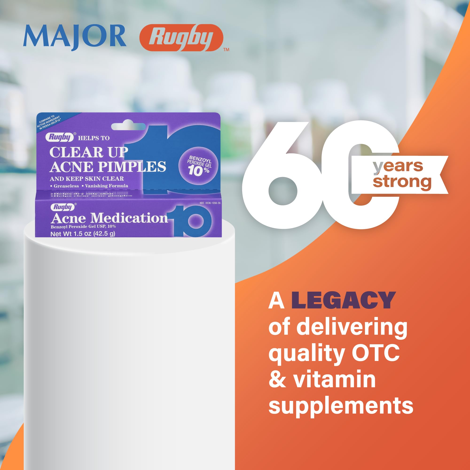 Rugby Laboratories benzoyl peroxide gel ingredients list highlights safe inactive components.