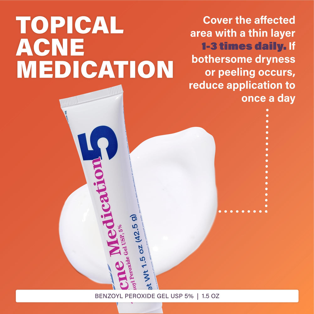 Rugby Laboratories benzoyl peroxide gel close-up showing greaseless formula for easy blending.