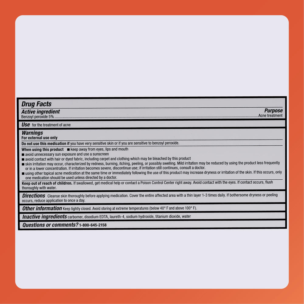 Rugby Laboratories benzoyl peroxide gel on skin ensuring quick absorption without shine.