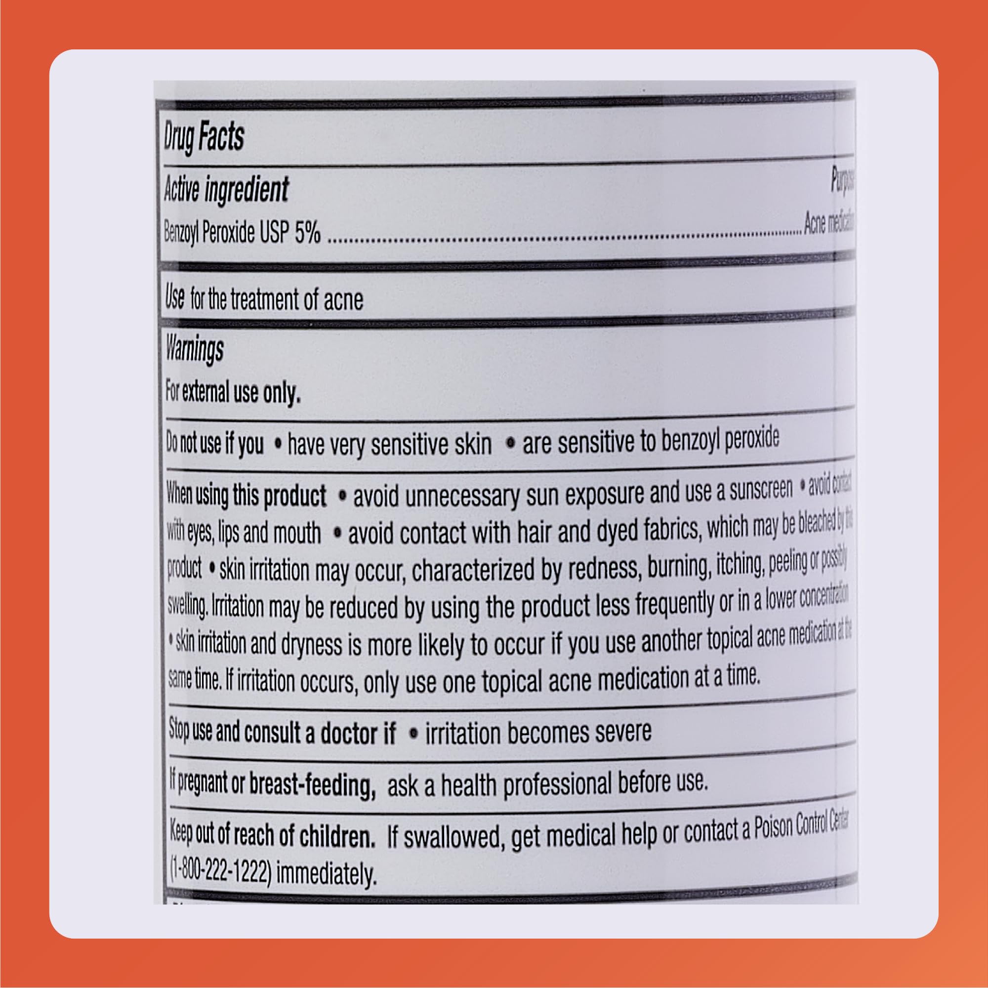 Rugby Laboratories benzoyl peroxide wash apply and rinse process supports regular acne care.