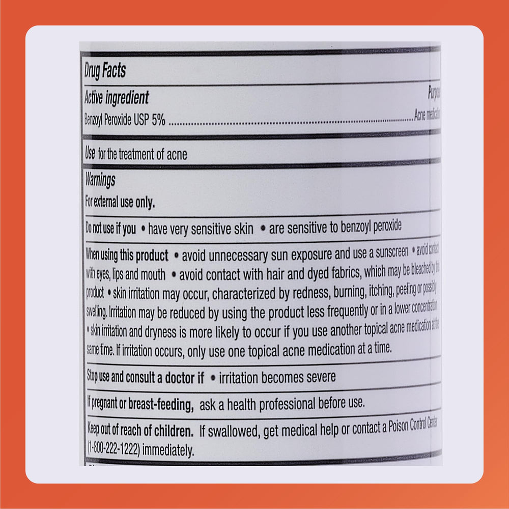 Rugby Laboratories benzoyl peroxide wash apply and rinse process supports regular acne care.