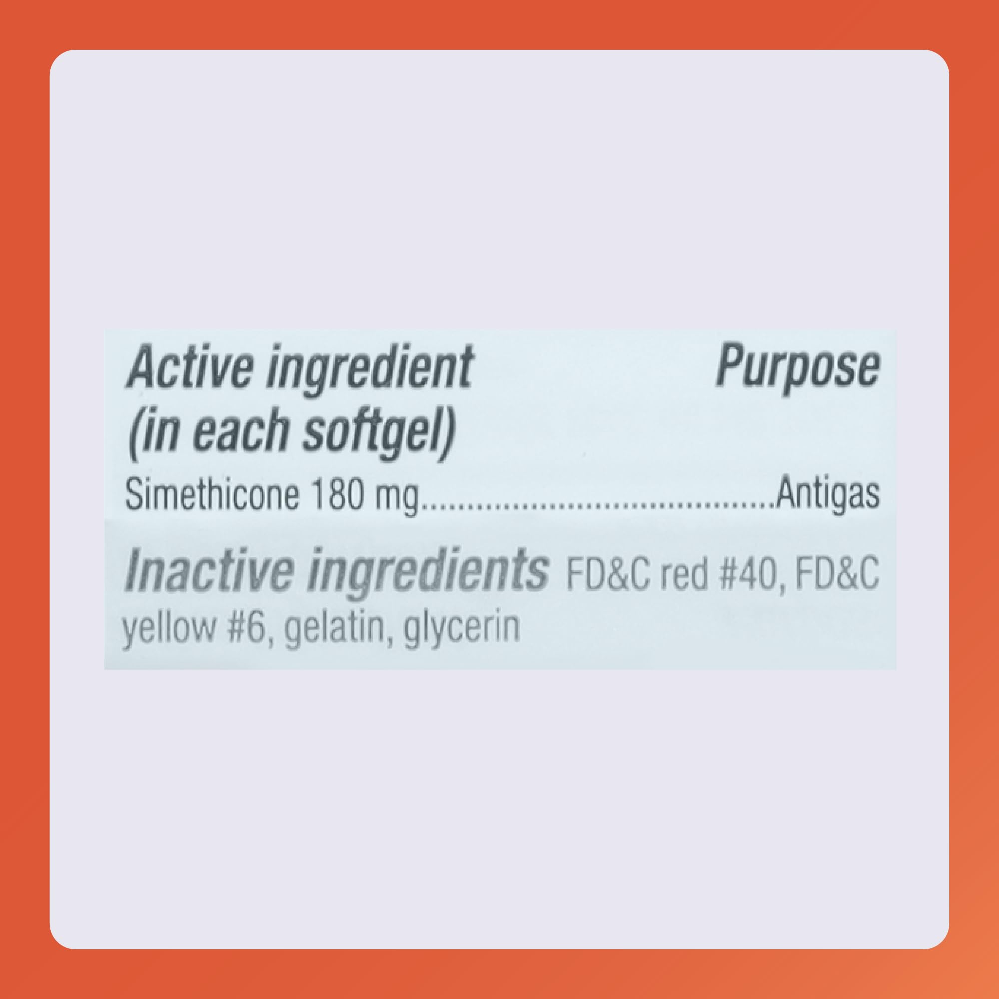 Rugby Laboratories softgel bottle label close-up showing 180 mg per capsule.