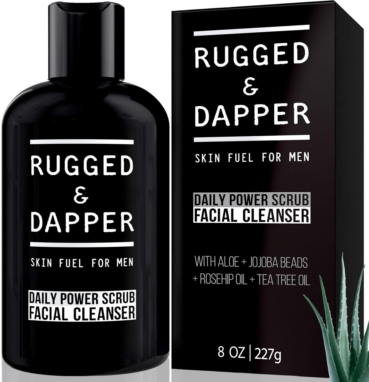 RUGGED & DAPPER Daily Face Wash, deep exfoliating cleanser for healthy skin.