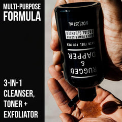 RUGGED & DAPPER cleanser, targeting dirt and oil for revitalized complexion.