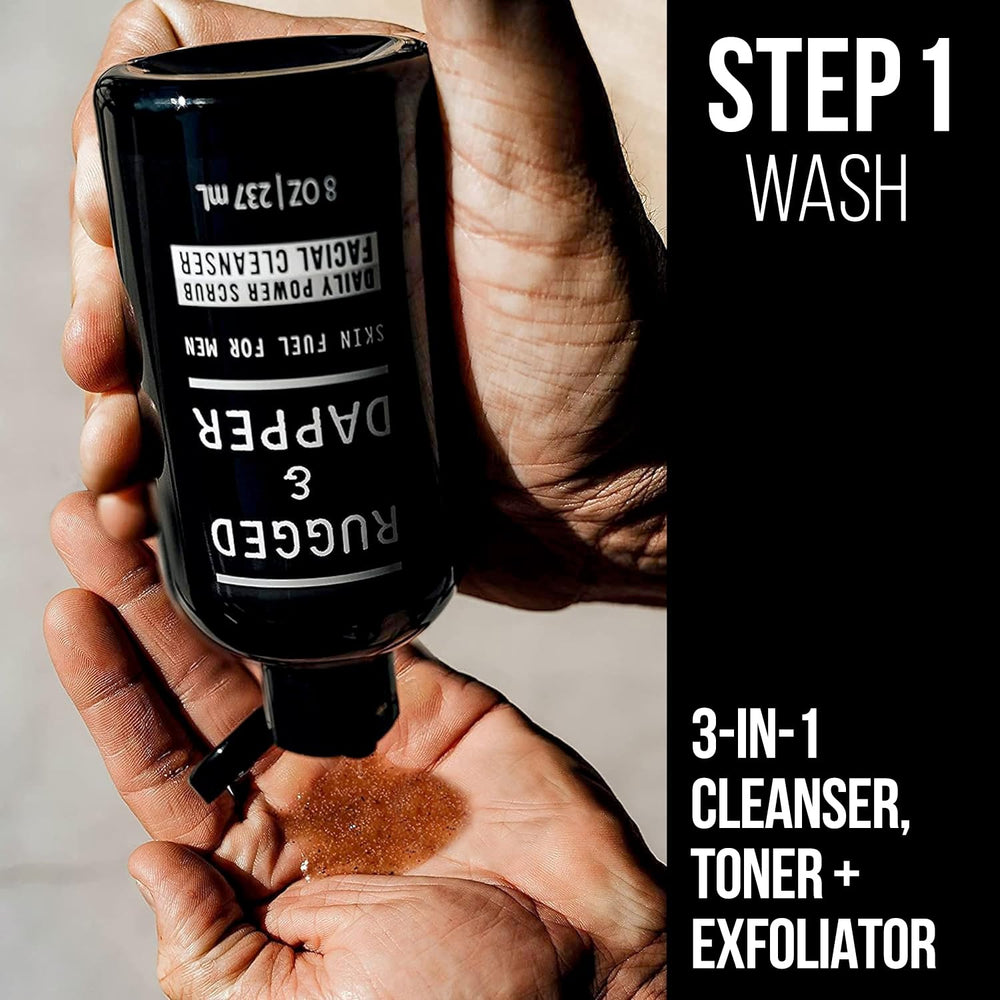 RUGGED & DAPPER Age + Damage Defense Moisturizer tube closeup highlighting quick hydration