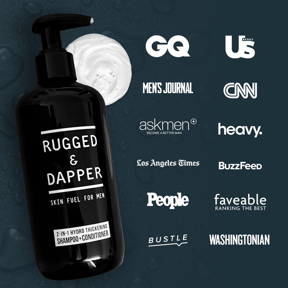 RUGGED & DAPPER caffeine scalp-invigoration detail highlighting refreshing wakeful feel.