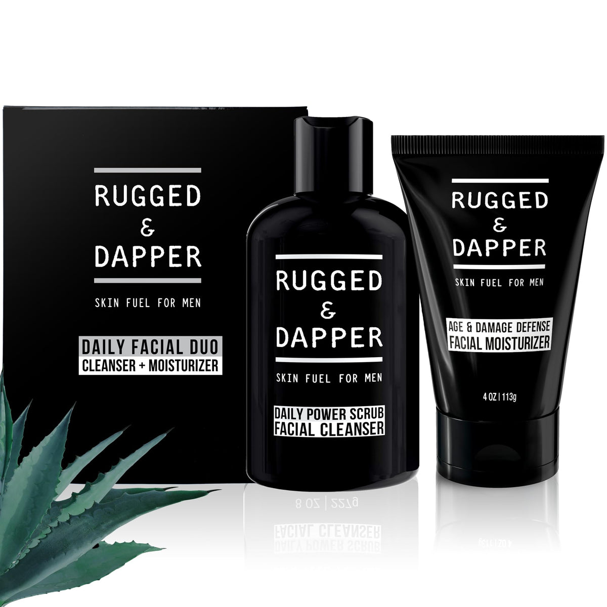 RUGGED & DAPPER Daily Power Scrub closeup showing deep cleanse for refreshed skin