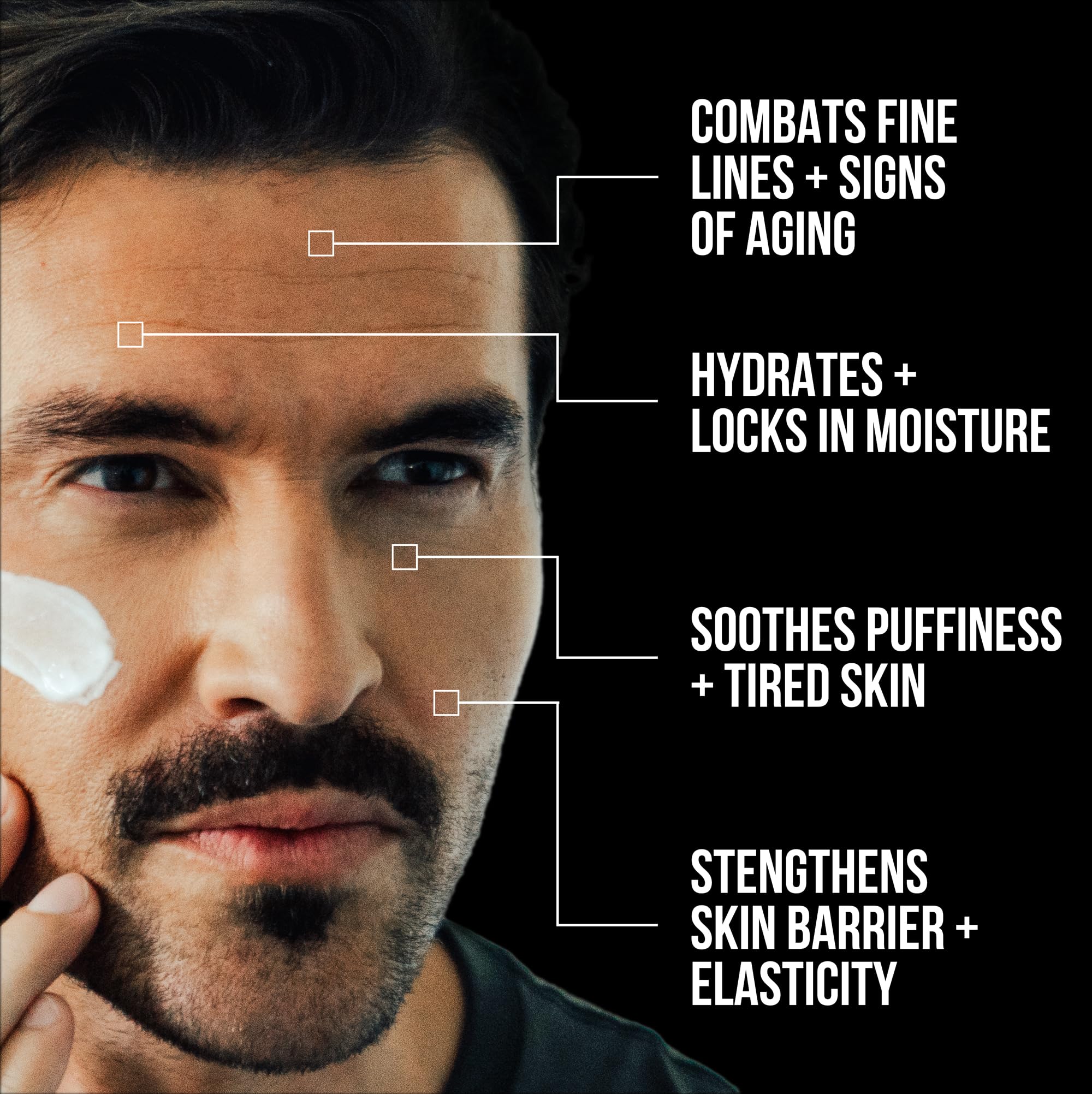 RUGGED & DAPPER dry skin hydration visual indicates long-lasting moisture without stickiness