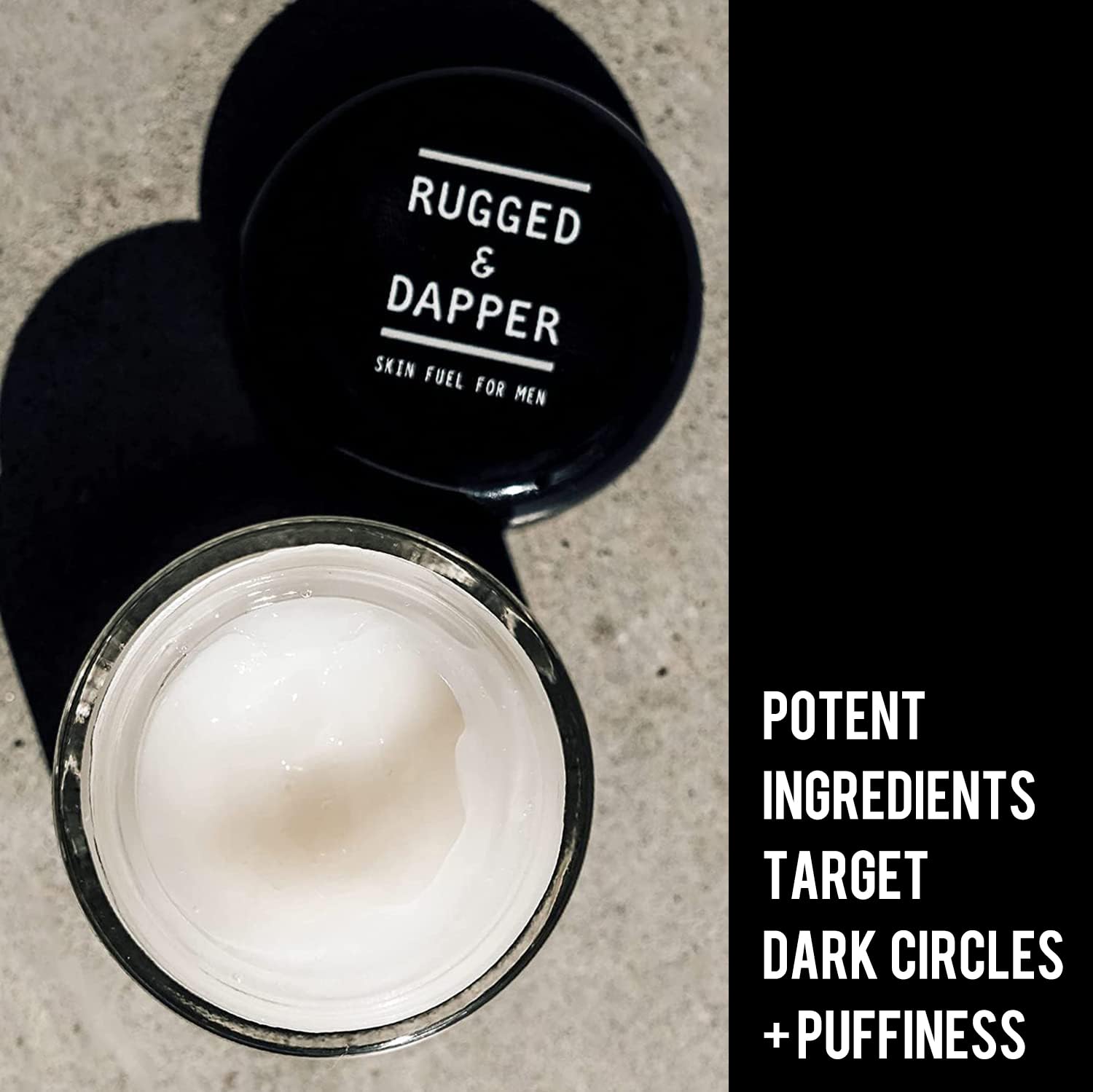 RUGGED & DAPPER night routine shot conveys soothing, unscented care