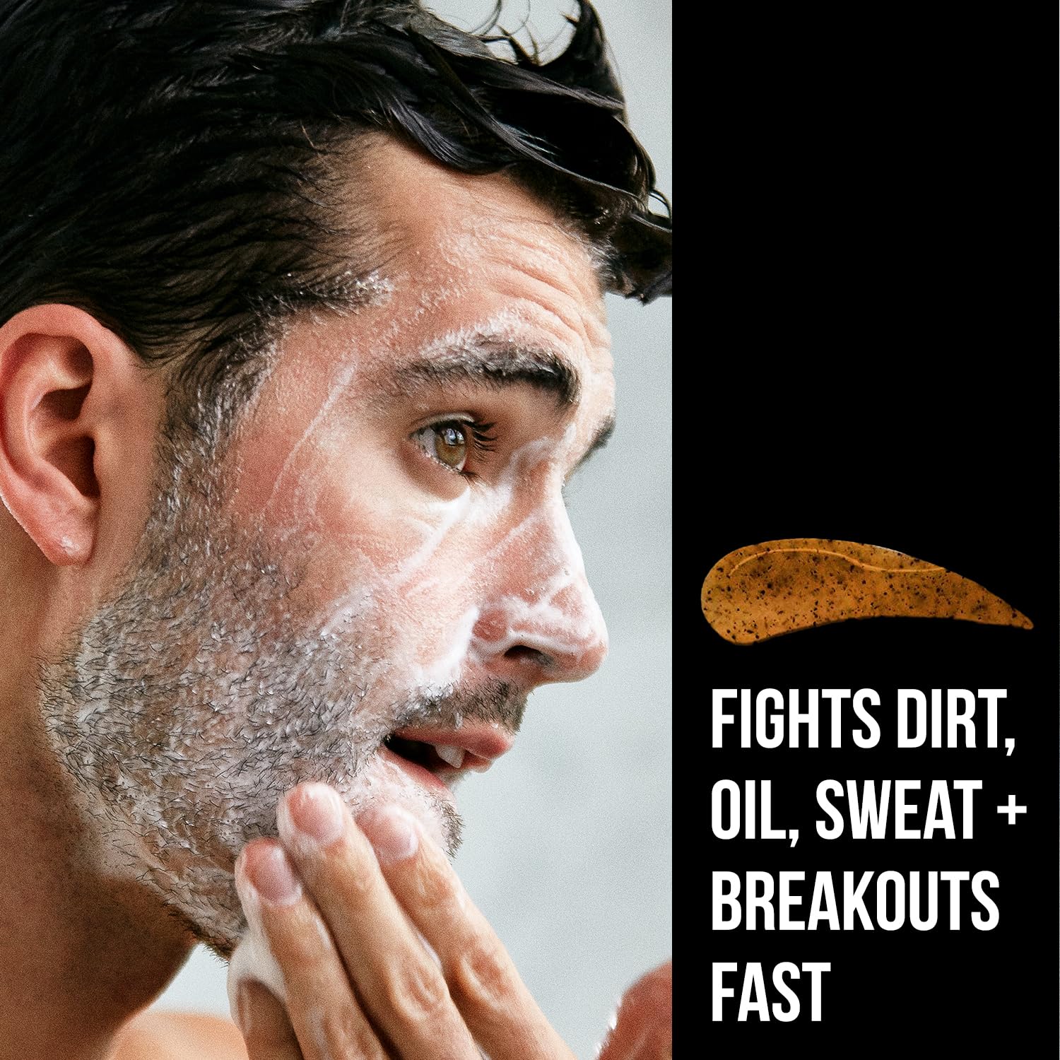 RUGGED & DAPPER Face wash foam closeup showing refreshing cleanse and aroma