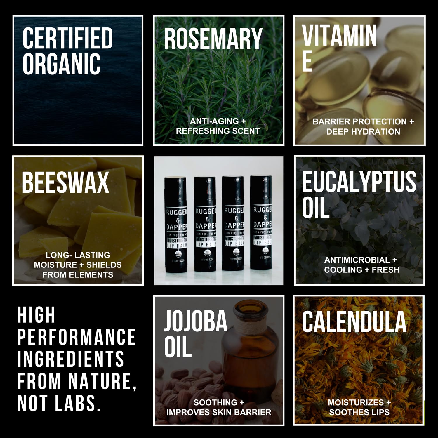 RUGGED & DAPPER lip balm cap twist for easy reapplication