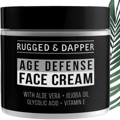 RUGGED & DAPPER mens face cream tube closeup shows fast absorption for smooth skin