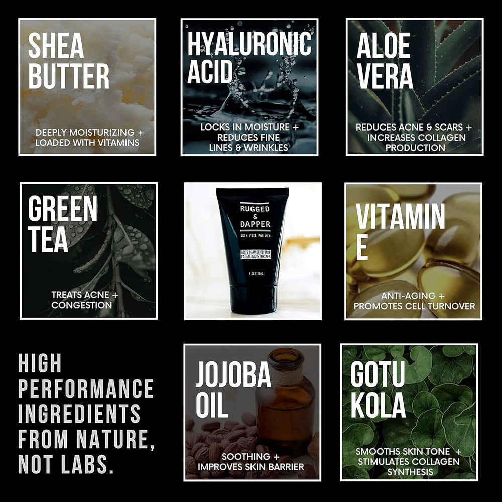 RUGGED & DAPPER shea butter-based formula offers rich, non-greasy hydration.
