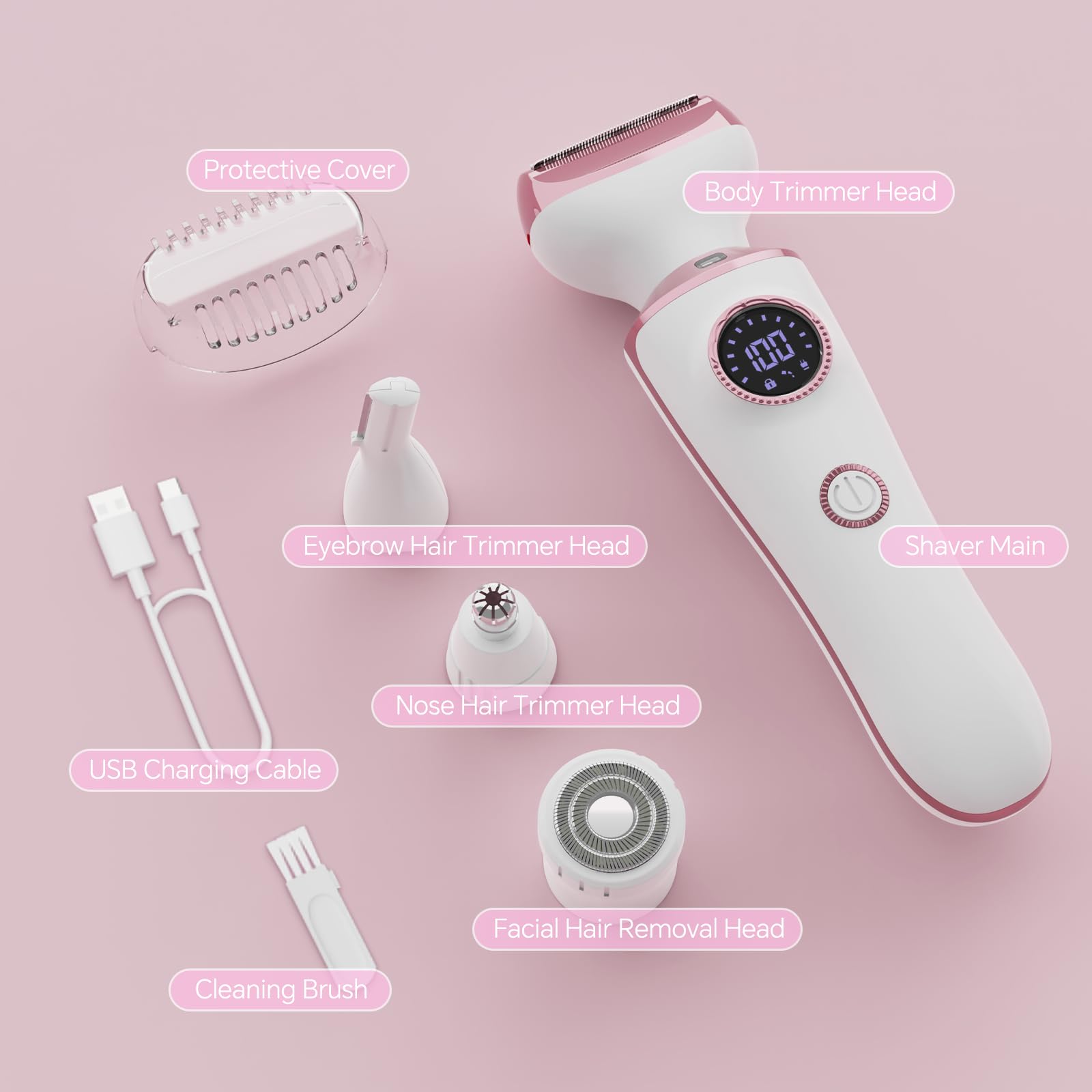 RUIBO electric razor close-up showing skin-smooth results after grooming.