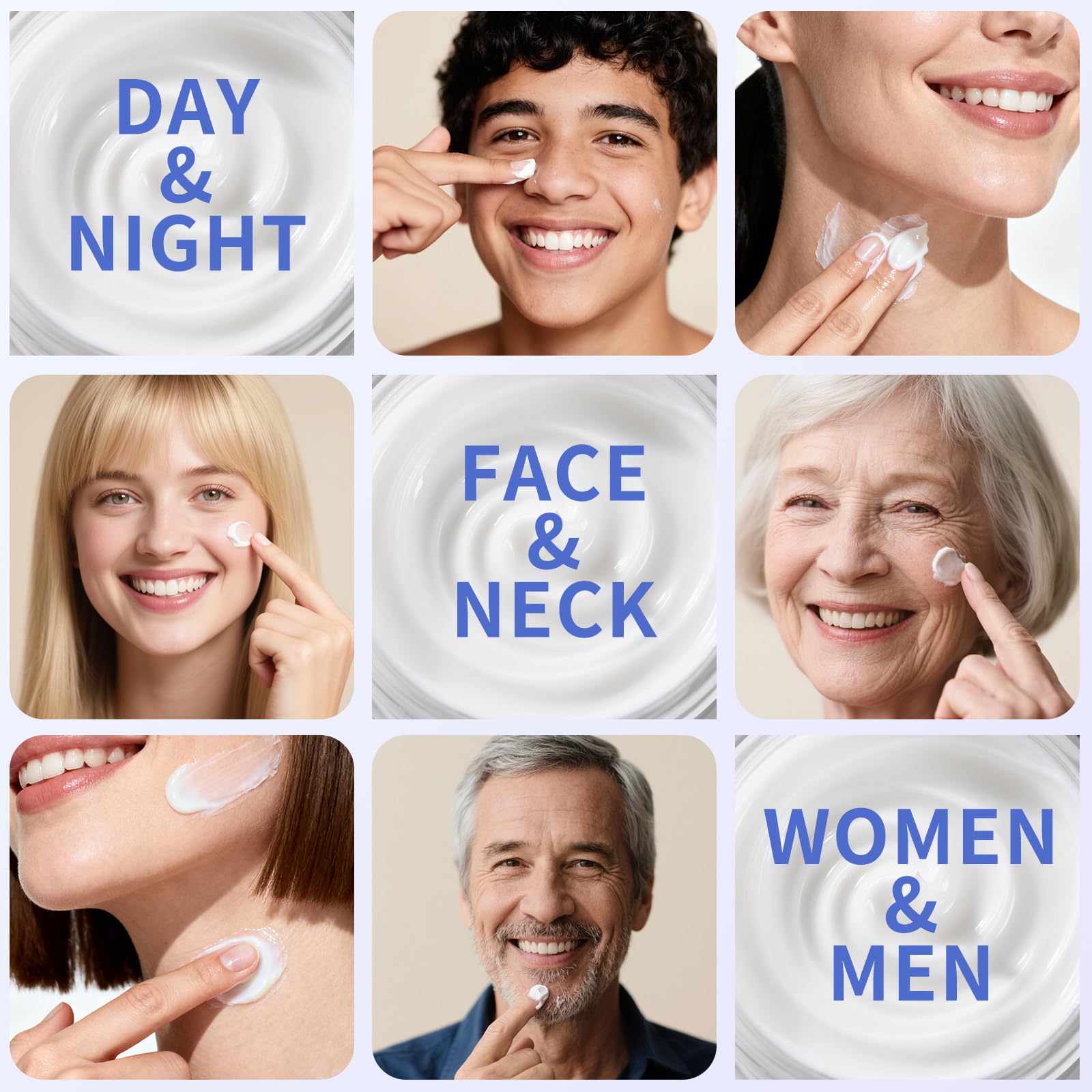 RUICHIGO Face Neck Moisturizer Routine illustrates all-in-one hydration for face and décolleté