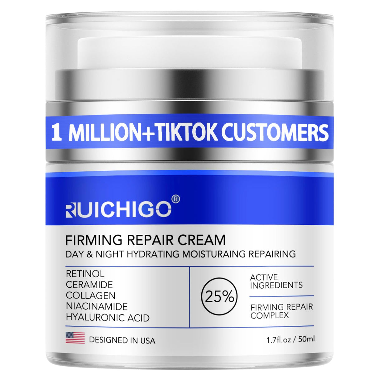 RUICHIGO Neck Firming Cream jar closeup showing rich hydration for smoother skin