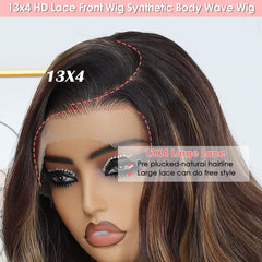 Ruiieea Highlight lace-detail emphasizes 13x4 lace for seamless parting.