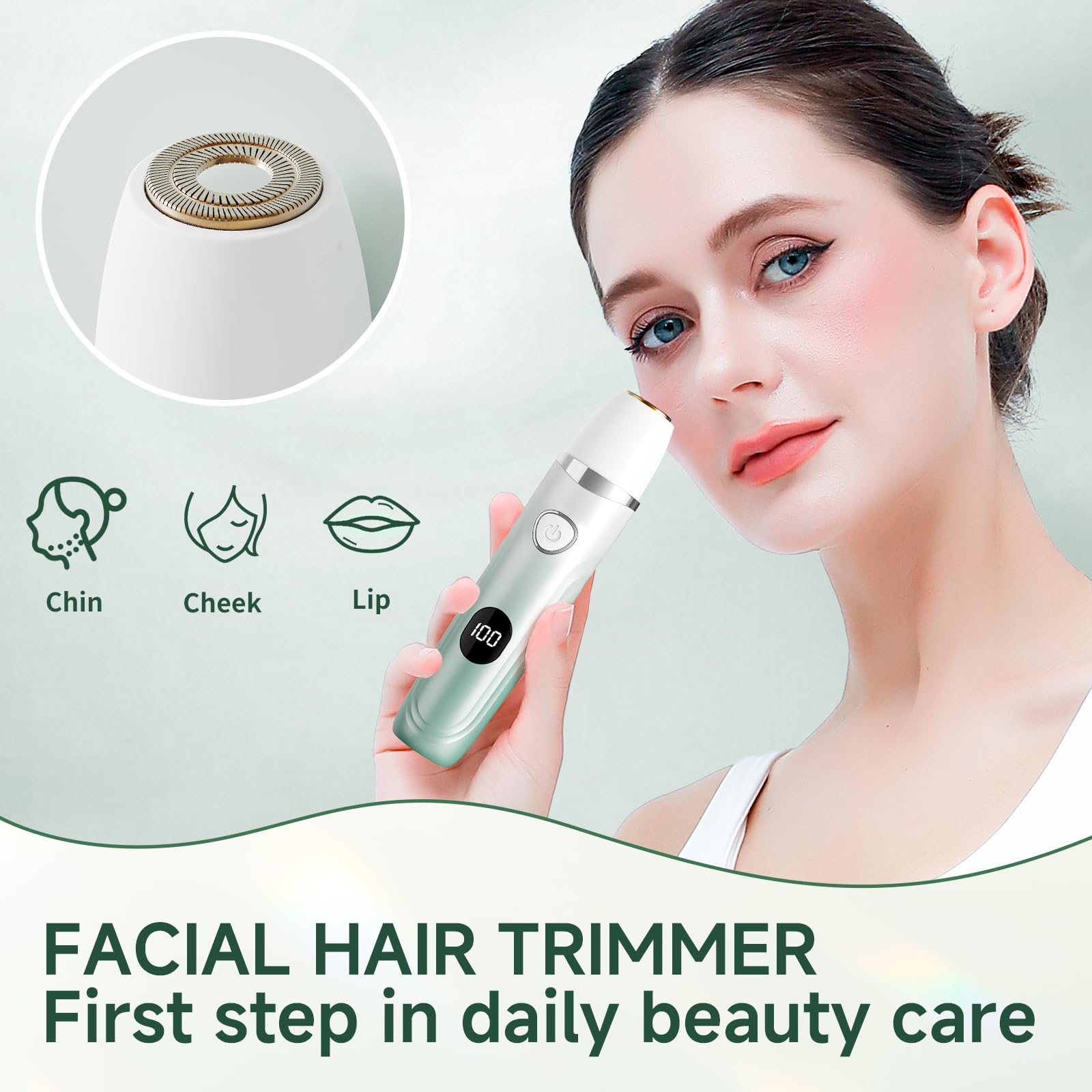 RUIM bikini trimmer face head enables gentle upper lip and facial hair detail
