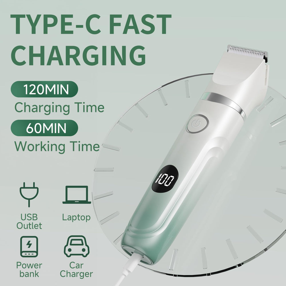 RUIM bikini trimmer ipx7 waterproof demonstrates shower safe shaving and easy cleaning