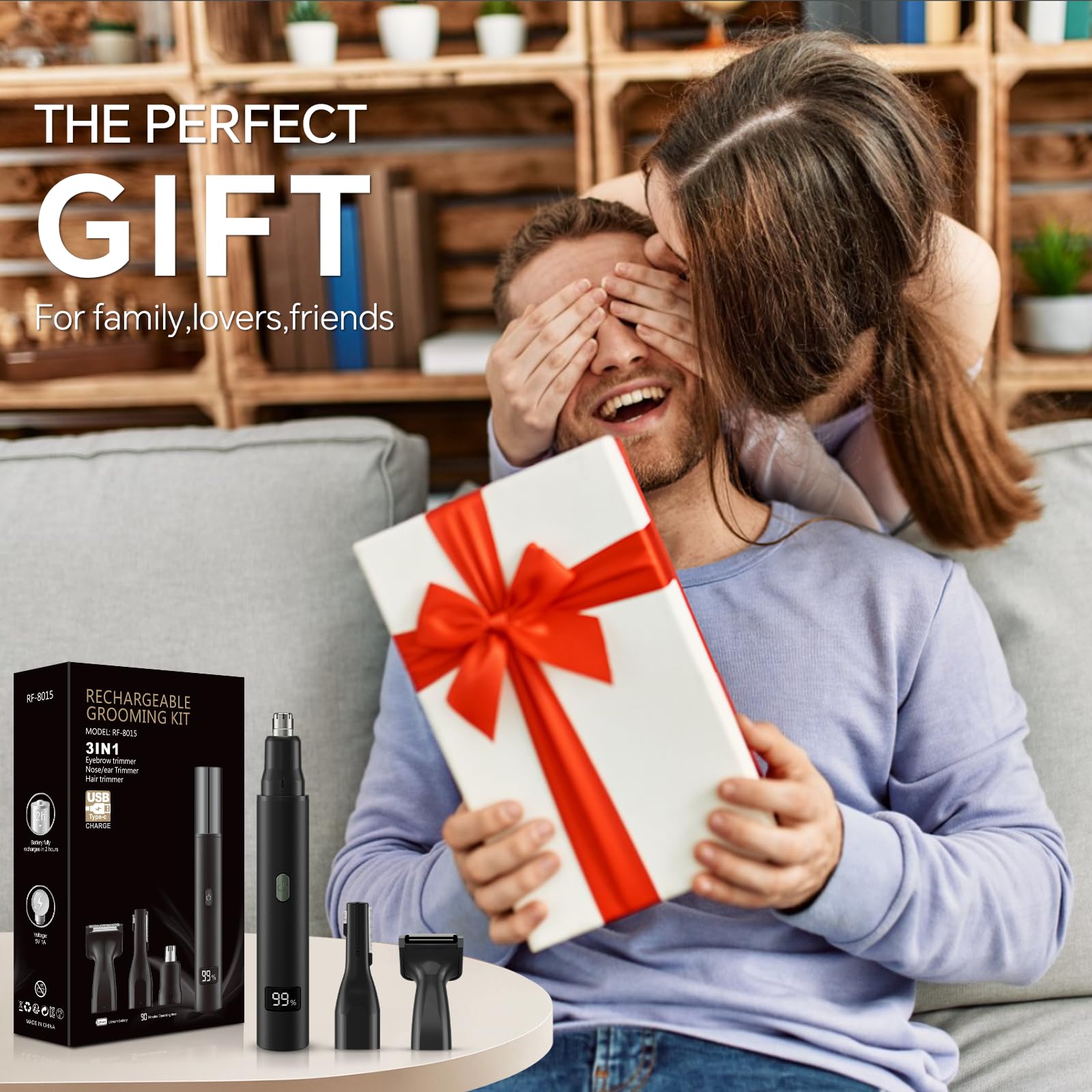 RUIM nose hair trimmer gift box ready for gifting.