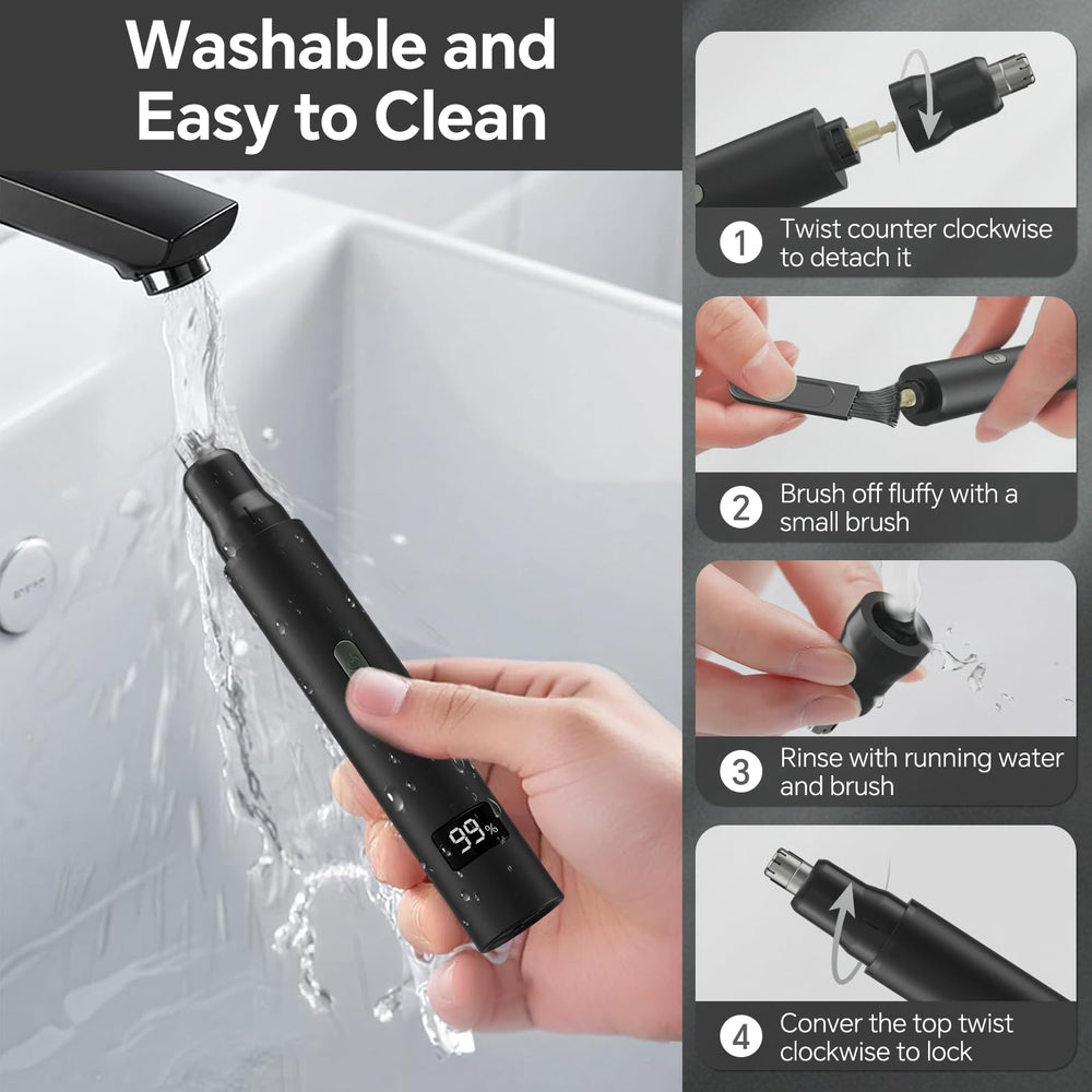 RUIM nose hair trimmer USB-C charging for fast power.