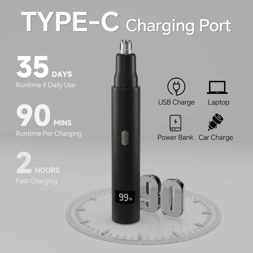RUIM nose hair trimmer waterproof design for easy cleaning.