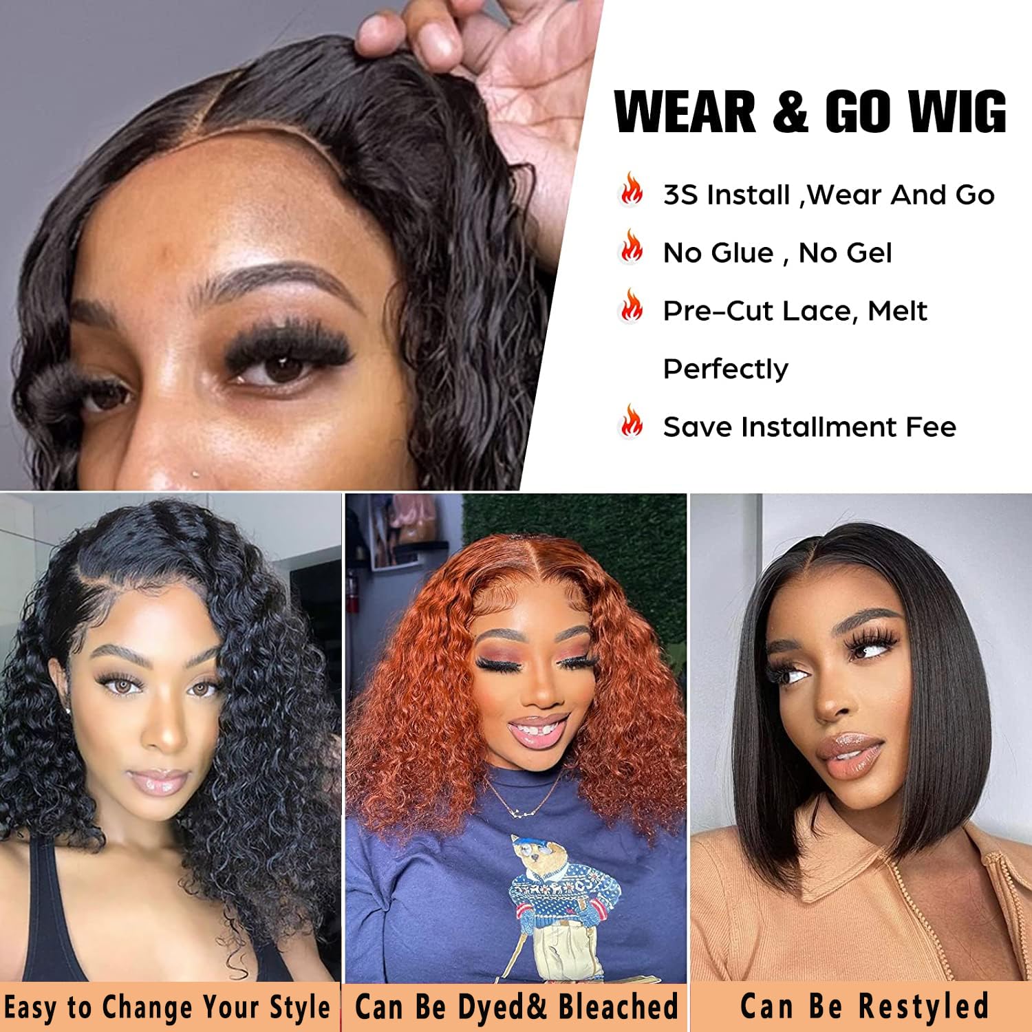 RUI MEI SI pre-plucked lace wig 4x4 closure with removable elastic band secure fit.