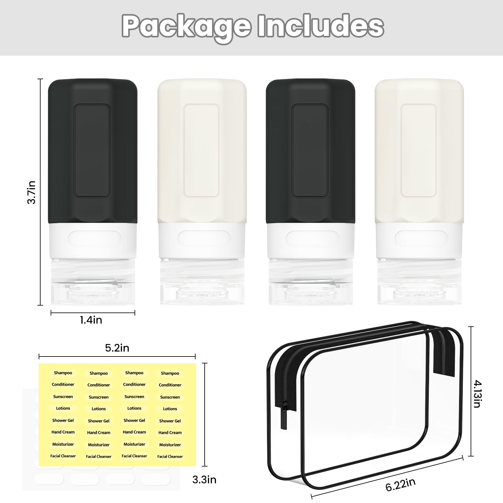 Ruinovate travel bottles easy-squeeze silicone allows precise product use