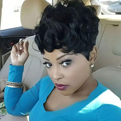 RUISENNA short pixie wig for Black women with natural hairline and comfortable daily wear.