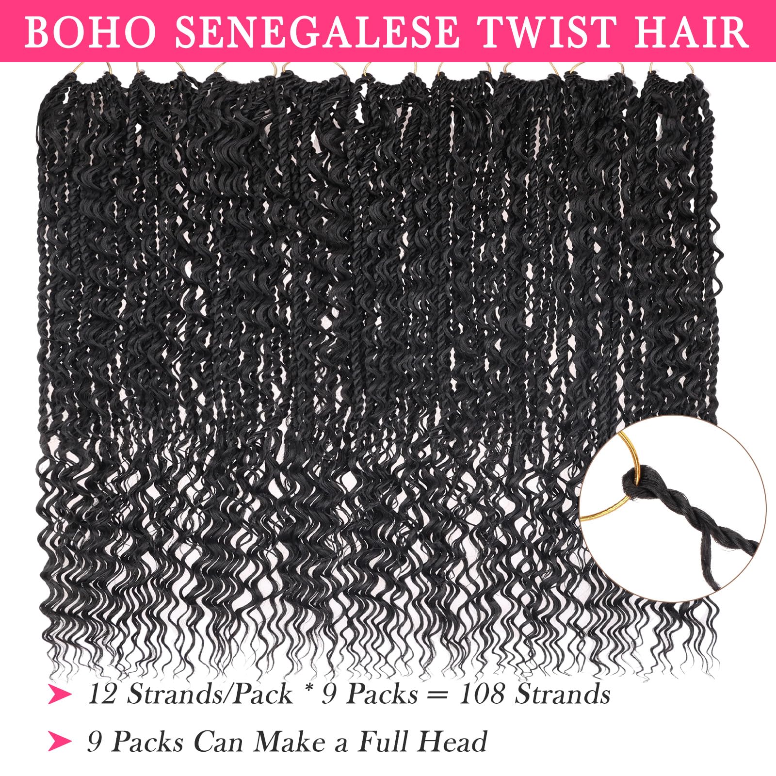 RuiYok pre-twisted goddess twists style versatility for work or party.