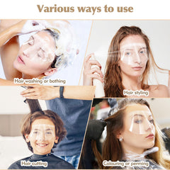 Ruizaua clear face shield with elastic strap worn comfortably for extended use.