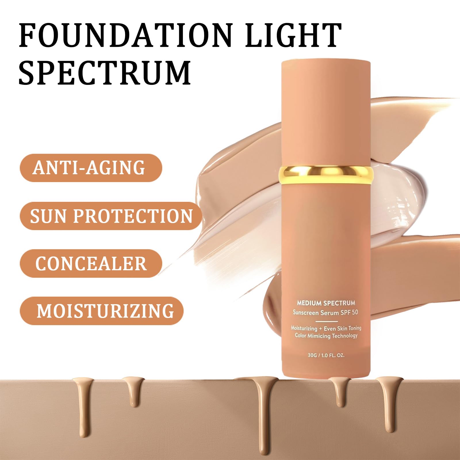 Rulinal Foundation 4in1 natural-color pump enables precise, mess-free application.