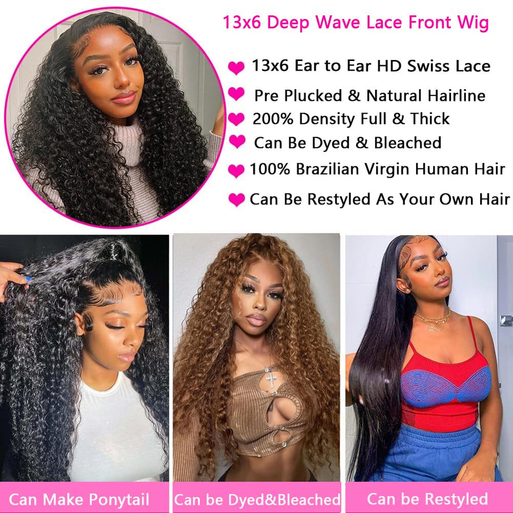 Rumdiku 200-density deep curly wig provides full-bodied volume without heaviness