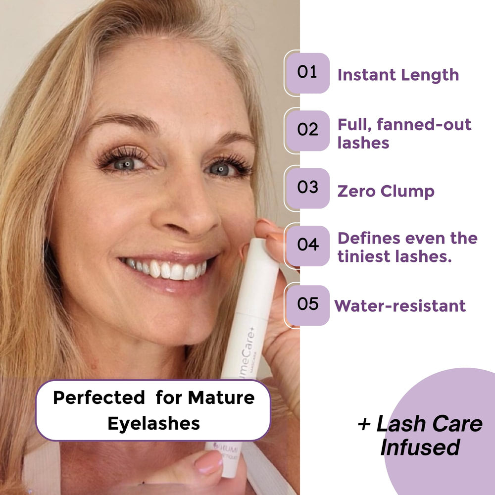 Rumi Cosmetiques VolumeCare+ Mascara Natural Black lash look for defined, fuller lashes.