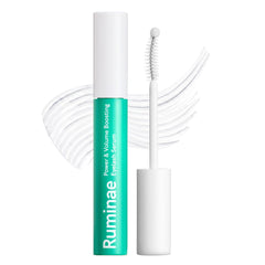 Ruminae Korean eyelash serum bottle close-up highlighting gentle formula for sensitive eyes.