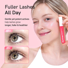 Ruminae Lash Serum wand application demonstrates easy daily ritual for stronger-feeling lashes