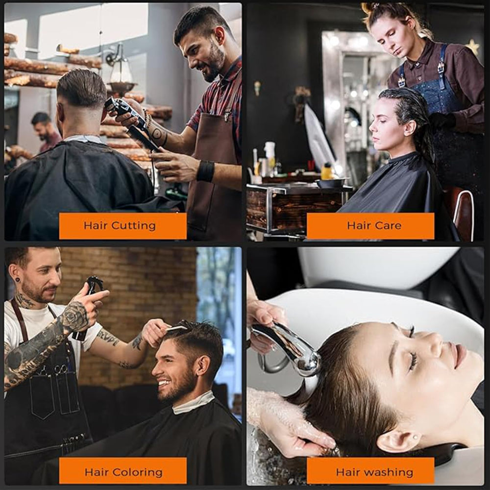 Run Pmy barber cape easy to clean and reusable between clients.