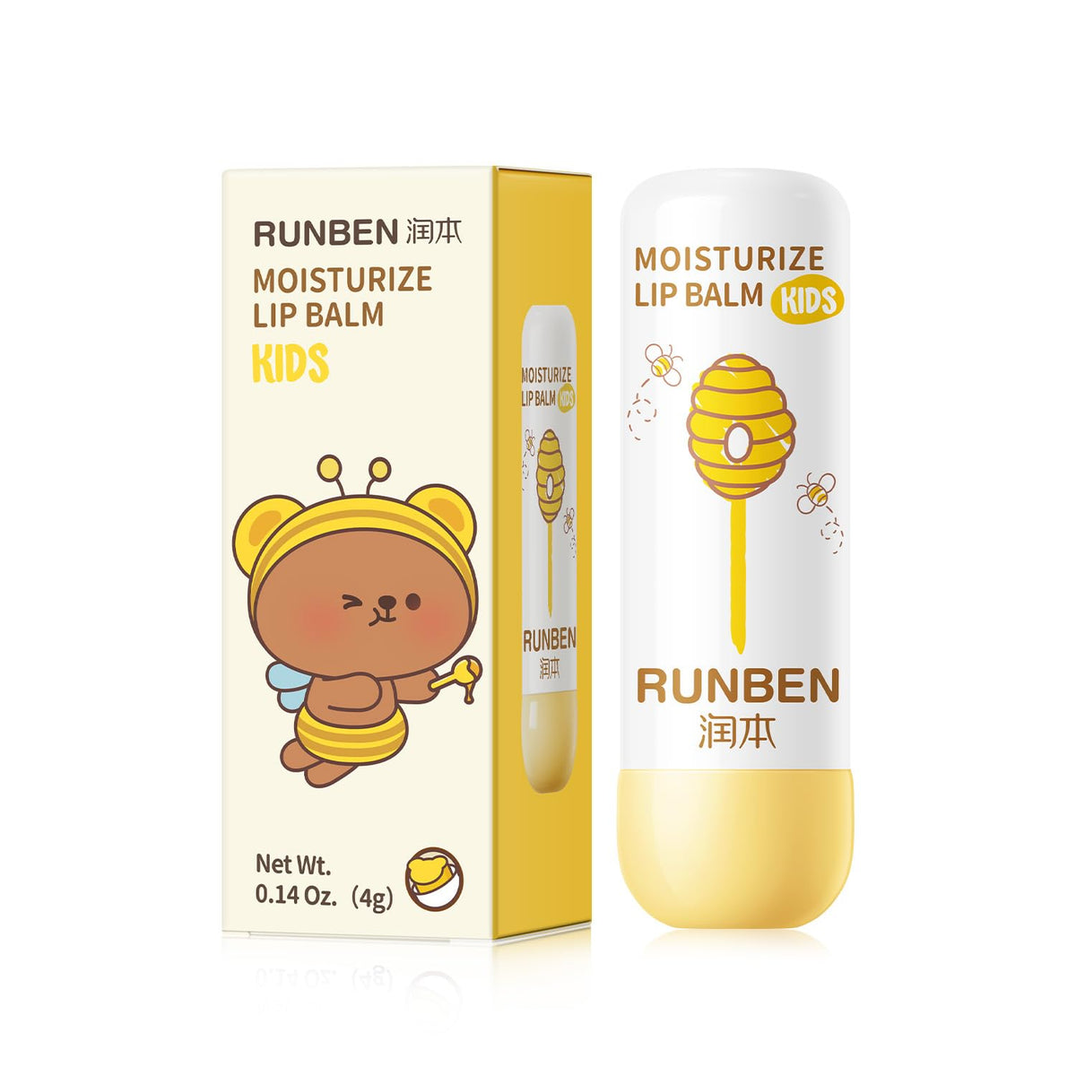RUNBEN Kids Lip Balm packaging, ready for gifting and everyday use.