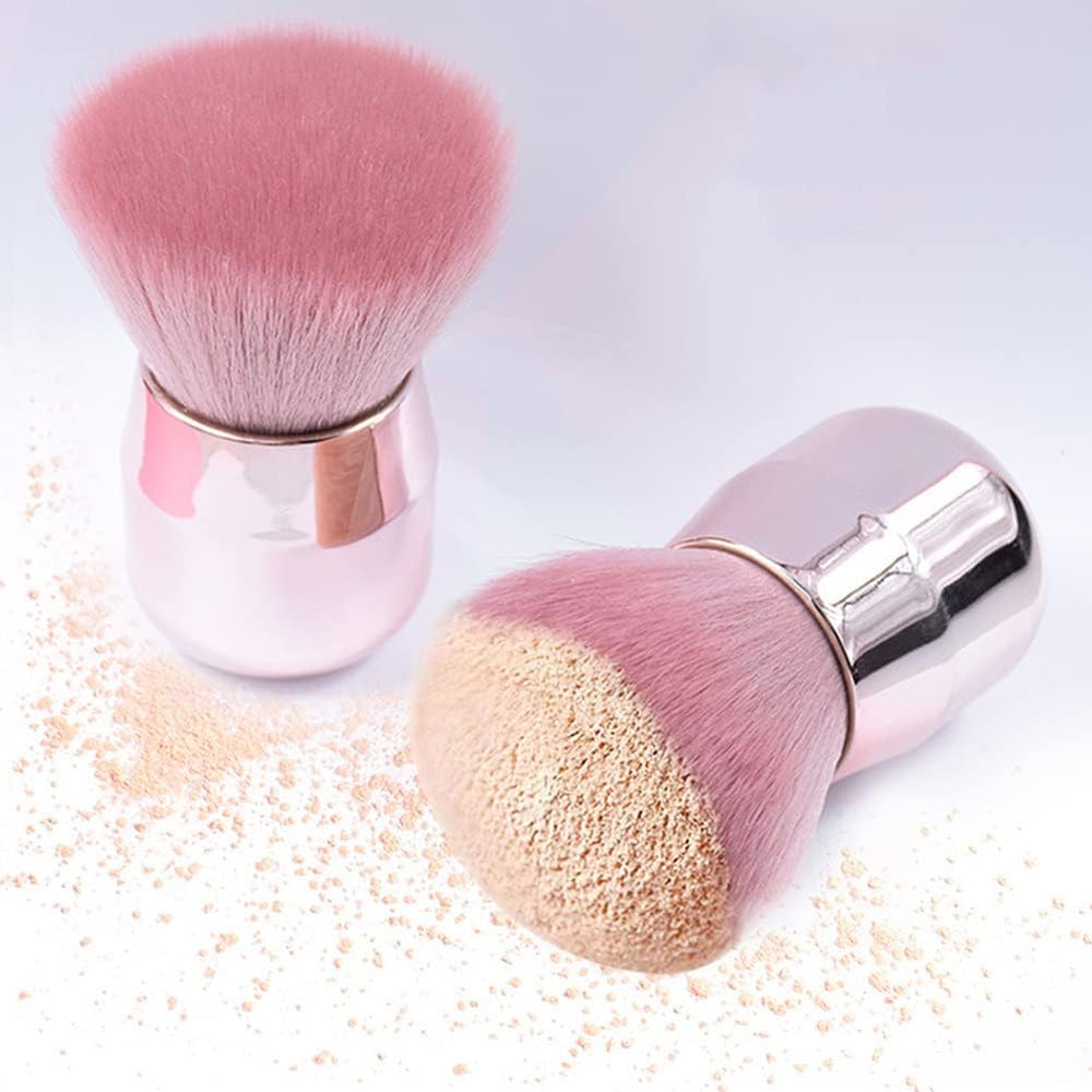 RUNGANG Nail Dust Brush doubles as a blush and loose powder brush for light makeup application.