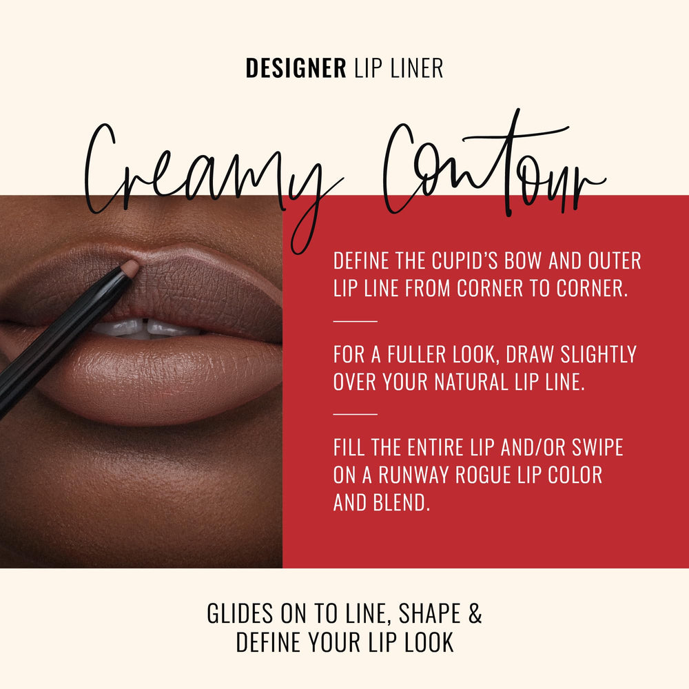 Runway Rogue Designer Liner Lip Pencil Sharpener closeup highlights precise application tool