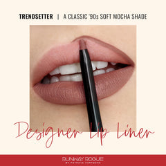 Runway Rogue Designer Liner Lip Pencil Trendsetter on lips demonstrates long wear with feather-free definition