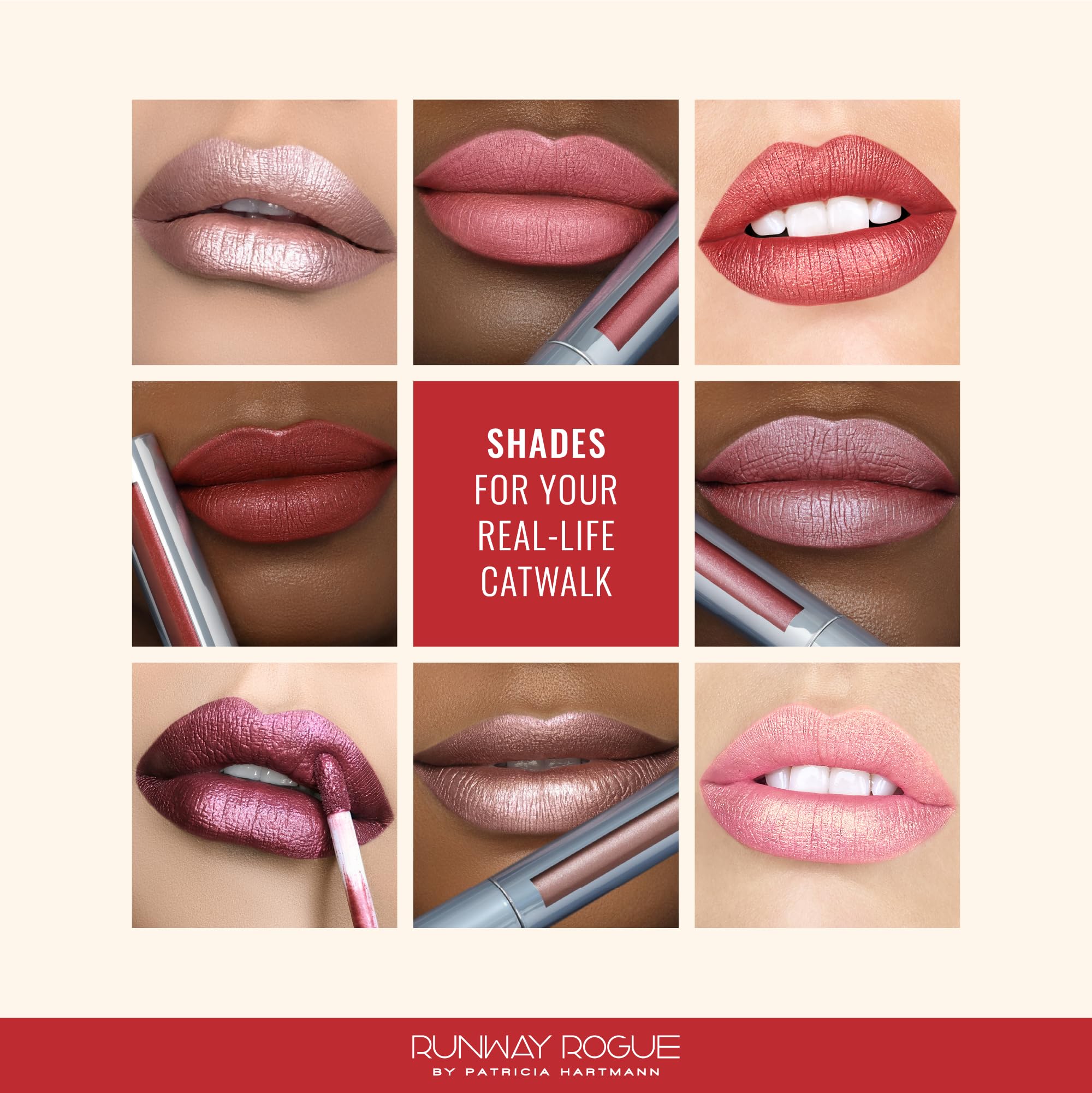 Runway Rogue Pearl Glam daylight swatch highlights pink-nude glow with shimmer.