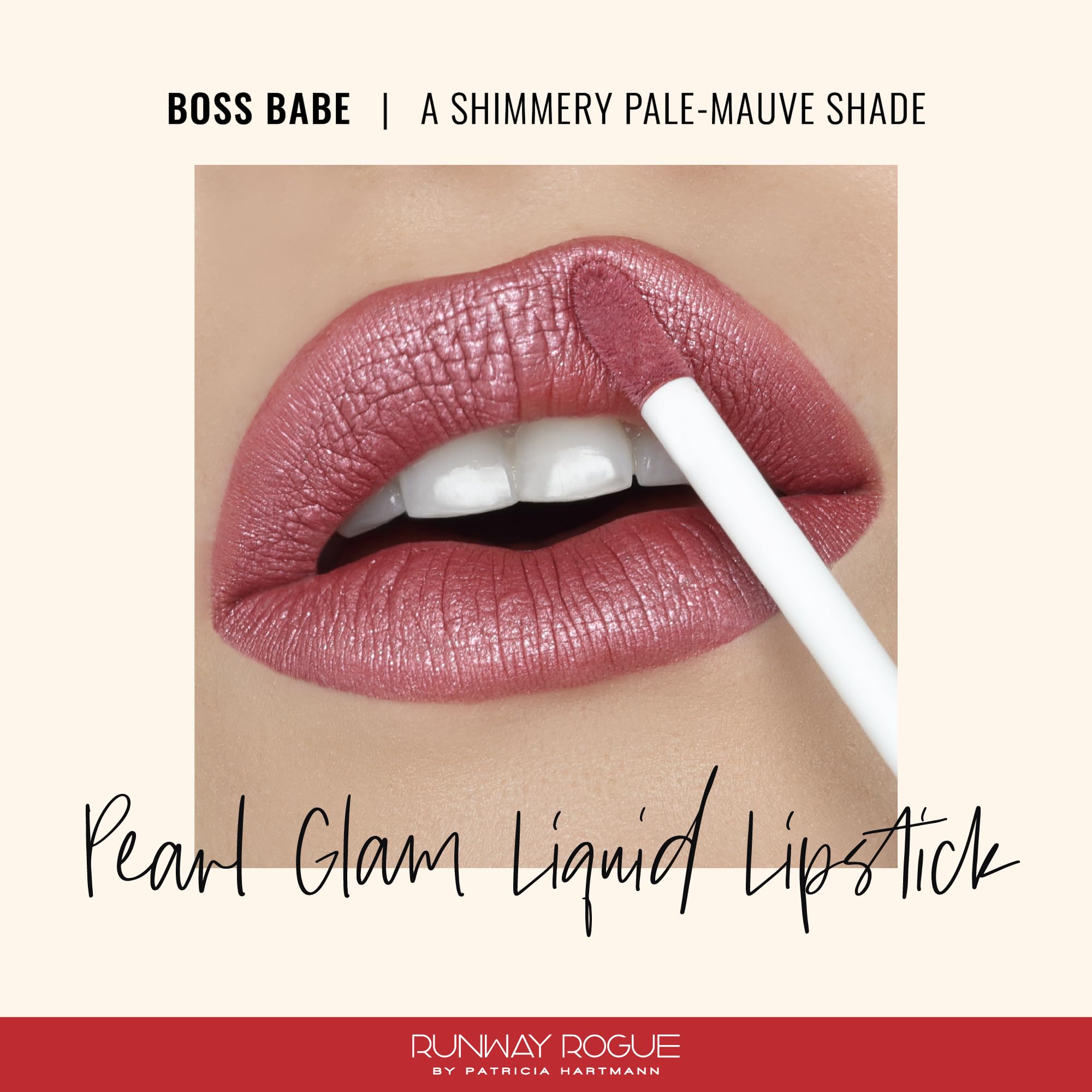 Runway Rogue Pearl Glam metallic pale-mauve swatch highlights silver-gold shimmer