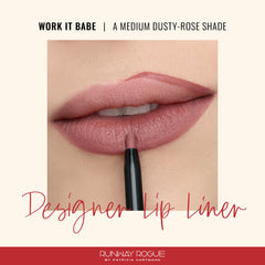 Close-up of the Work It Babe lip pencil tip with precise edge