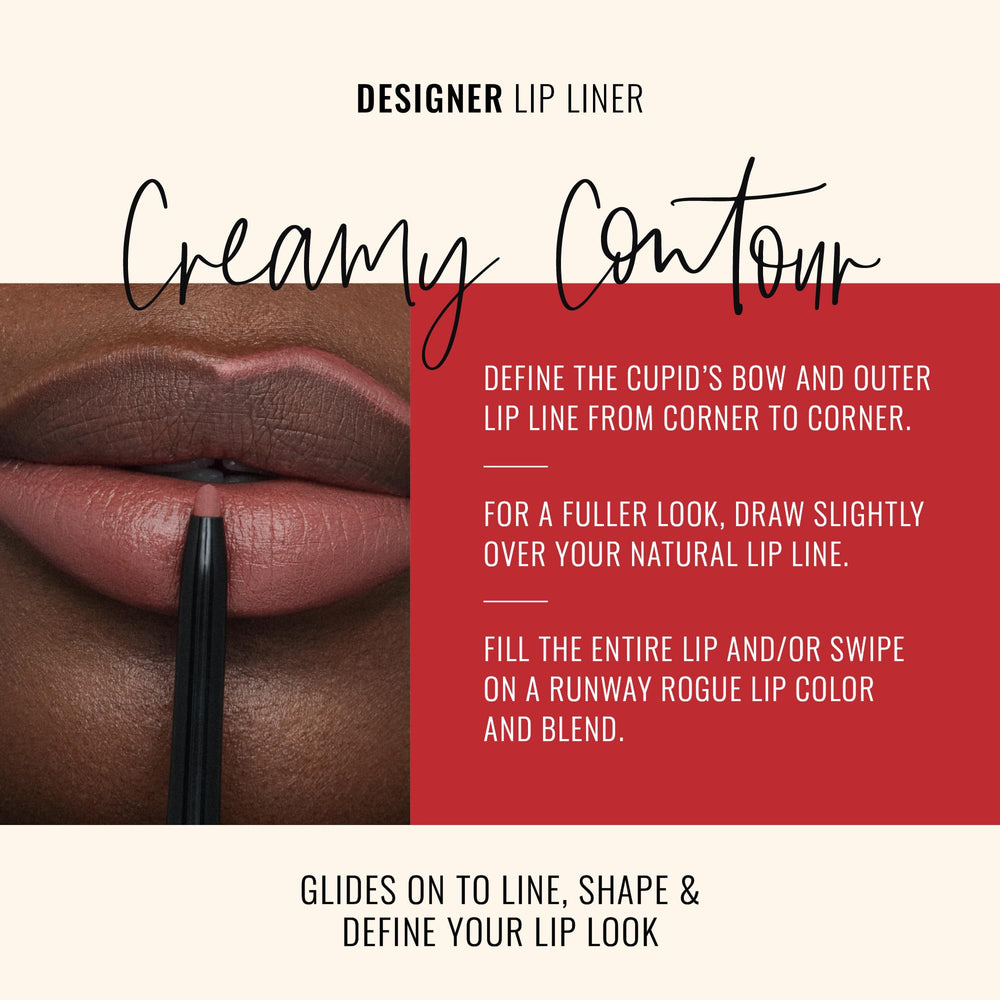Runway Rogue Work It Babe lip pencil swatch shows dusty-rose shade