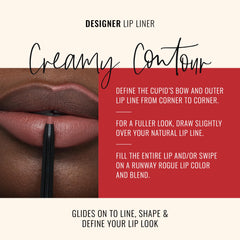 Runway Rogue Work It Babe lip pencil swatch shows dusty-rose shade