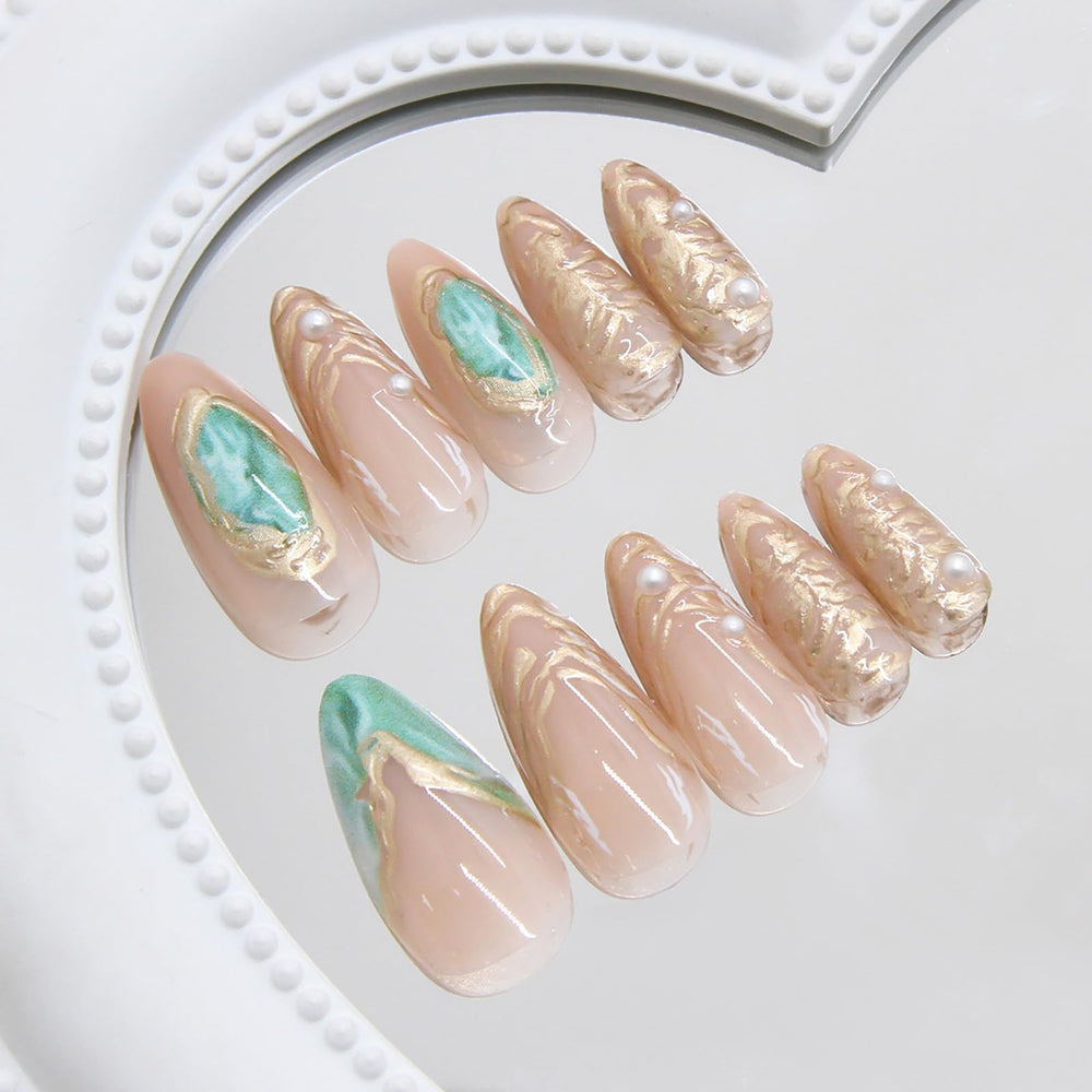 RUOKEXIN 24-piece press-on nails kit for quick at-home manicures.