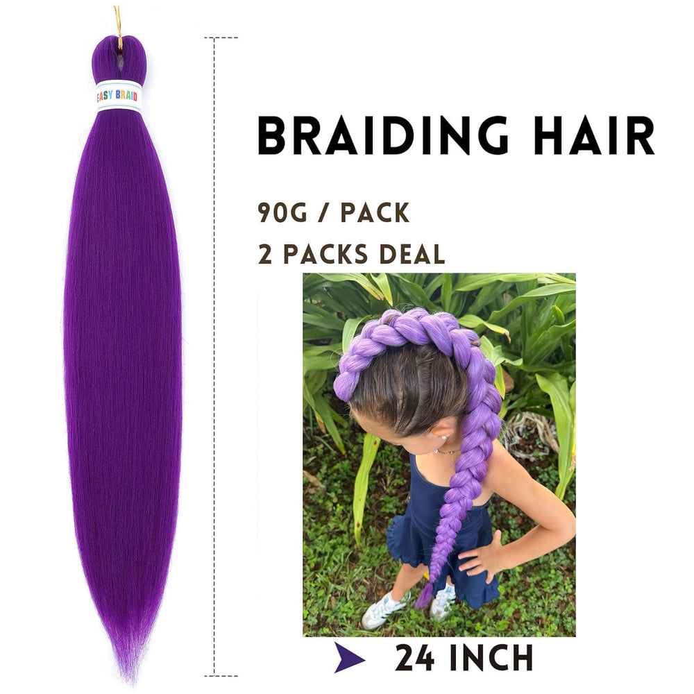 Ruola purple braiding hair natural-look finish for everyday cosplay.