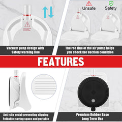 Ruppence suction cup with red-line indicator confirms secure hold during use.